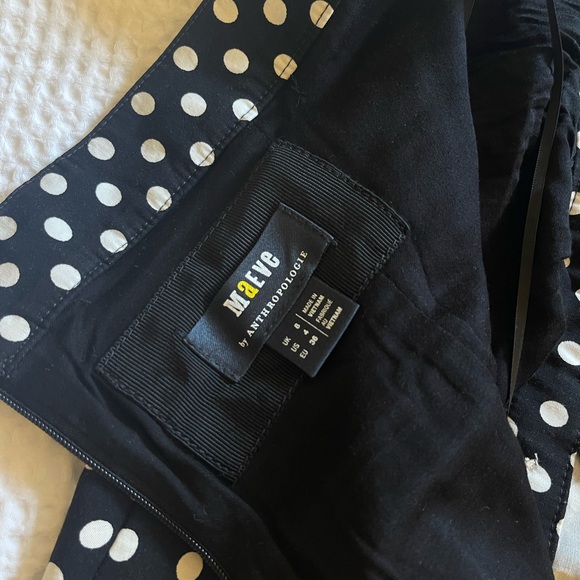 Anthropologie (Maeve brand) black and white polka dot dress! Sold out everywhere - Picture 5 of 5